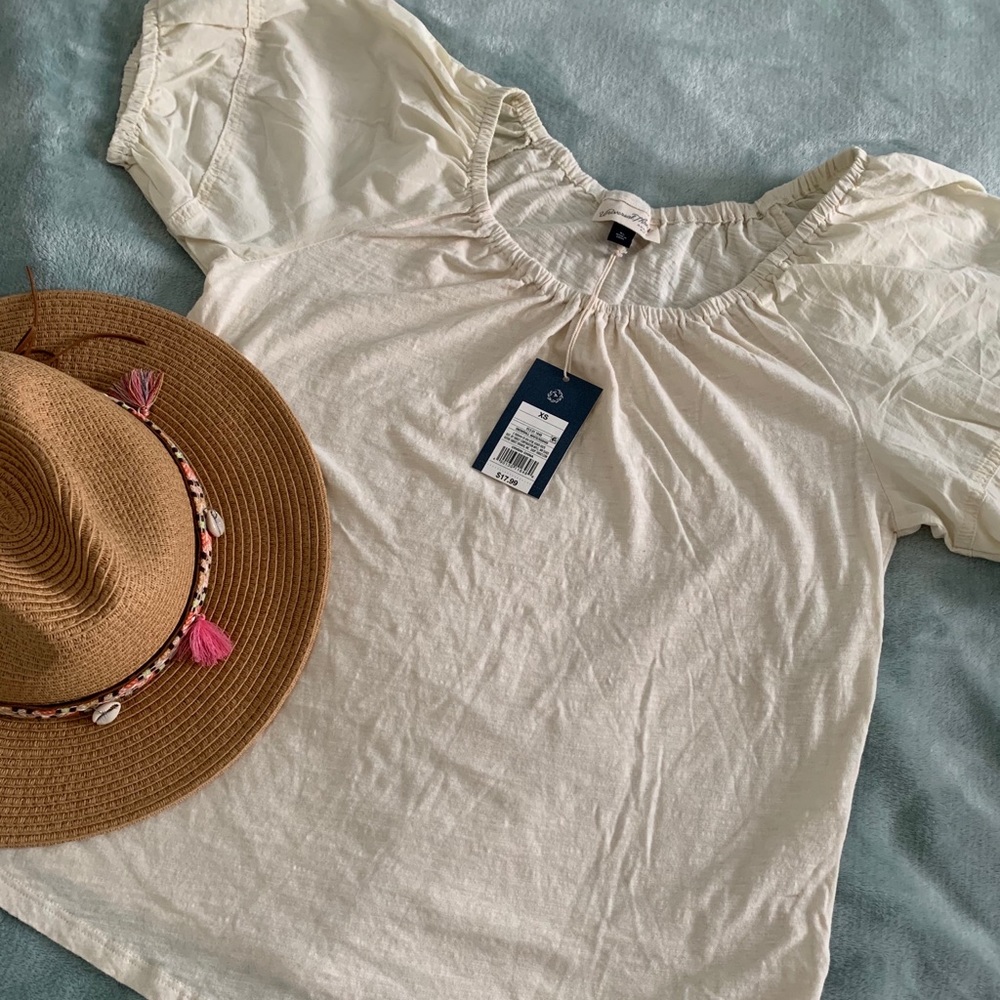 Universal Thread Cream Peasant Top XS NWT